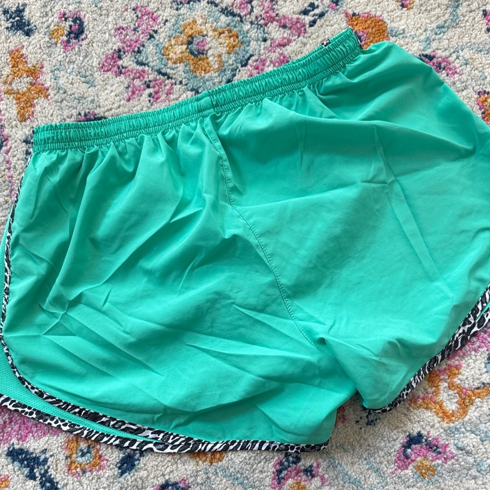 Nike Teal Athletic Shorts with Black & White Zebra Trim - Picture 7 of 7